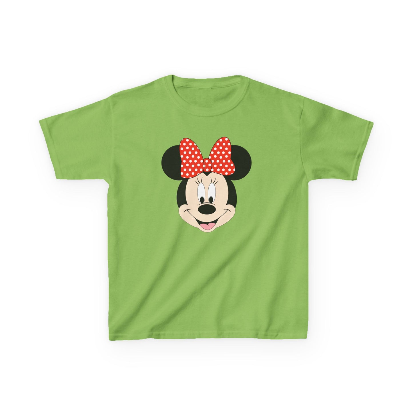 Kids Minnie Mouse Face T-Shirt — Cute Bow Graphic Tee for Toddlers & Little Kids