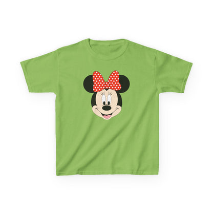 Kids Minnie Mouse Face T-Shirt — Cute Bow Graphic Tee for Toddlers & Little Kids