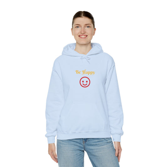 Be Happy Smiley Hoodie - Positive Message Graphic Sweatshirt