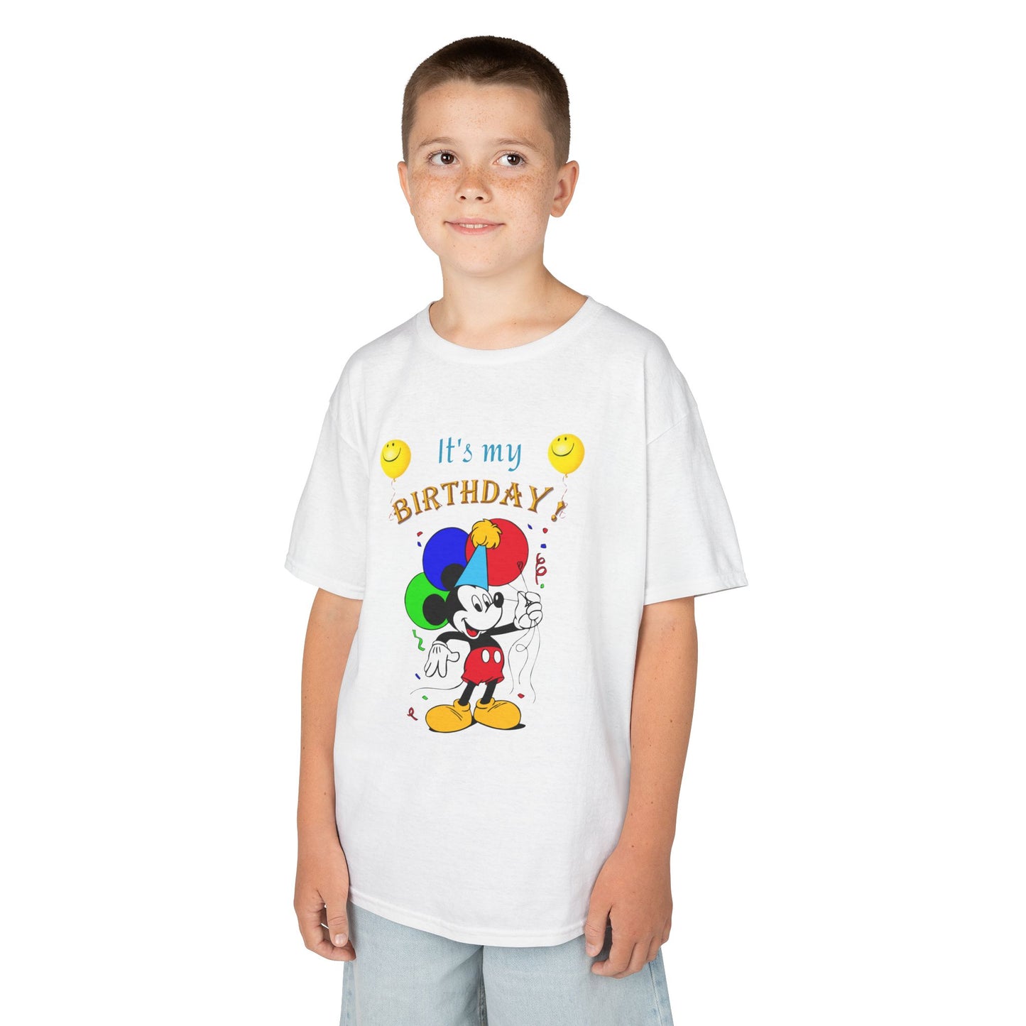 Kids Birthday Tee — "It's My Birthday!" Colorful Cartoon Celebration Shirt