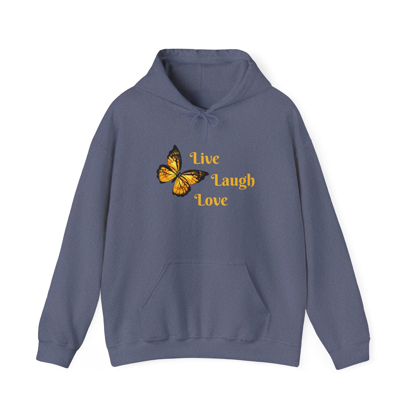 Butterfly "Live Laugh Love" Hoodie - Cozy Inspirational Graphic Sweatshirt