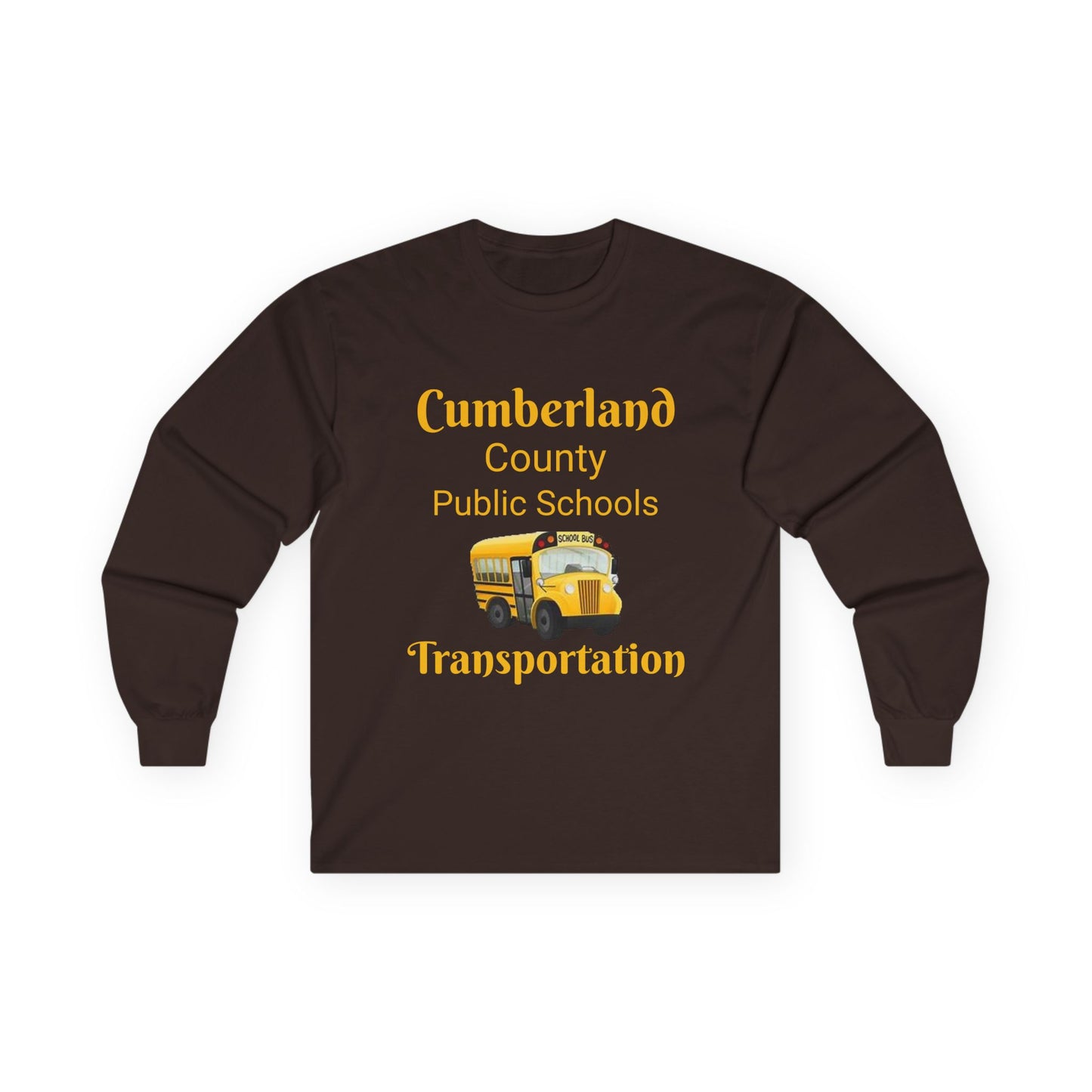 Cumberland County Public Schools Transportation Long Sleeve Tee — School Bus Crew Shirt