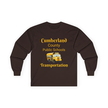 Cumberland County Public Schools Transportation Long Sleeve Tee — School Bus Crew Shirt