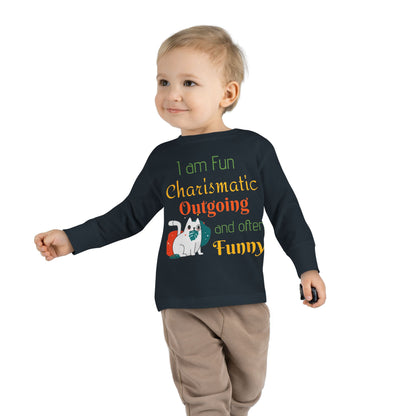 Descriptive Toddler Long Sleeve Tee — Playful Everyday Kids' Top