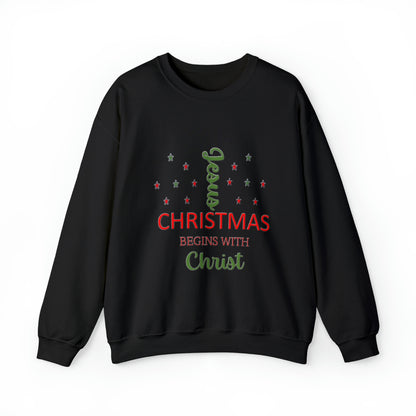 Christmas Begins With Christ Unisex Heavy Blend Hooded Sweatshirt