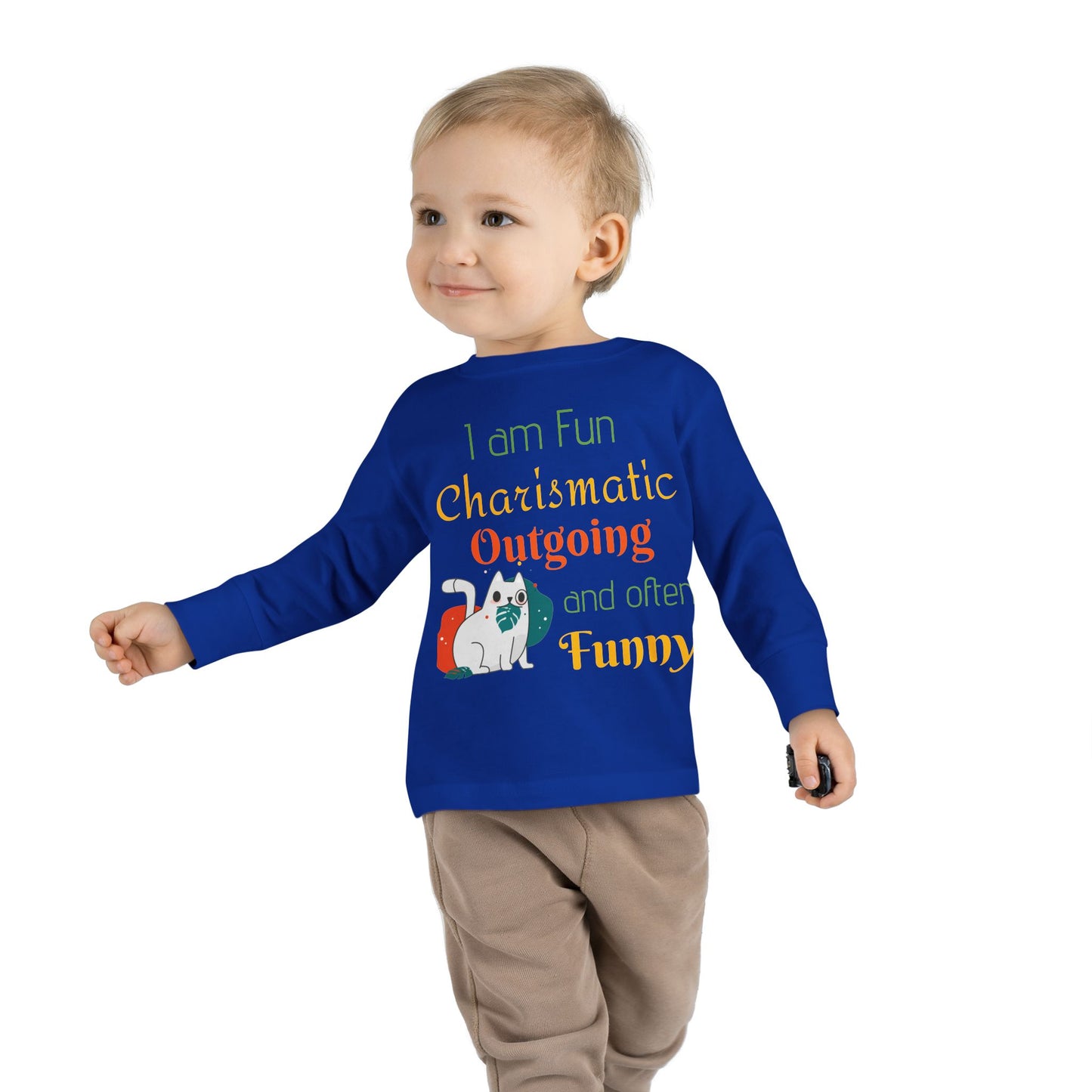 Descriptive Toddler Long Sleeve Tee — Playful Everyday Kids' Top