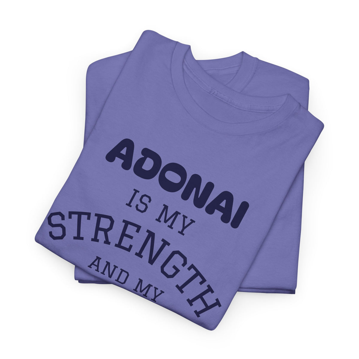 Adonai Is My Strength Tee — Psalm 28:7 Christian Faith Shirt