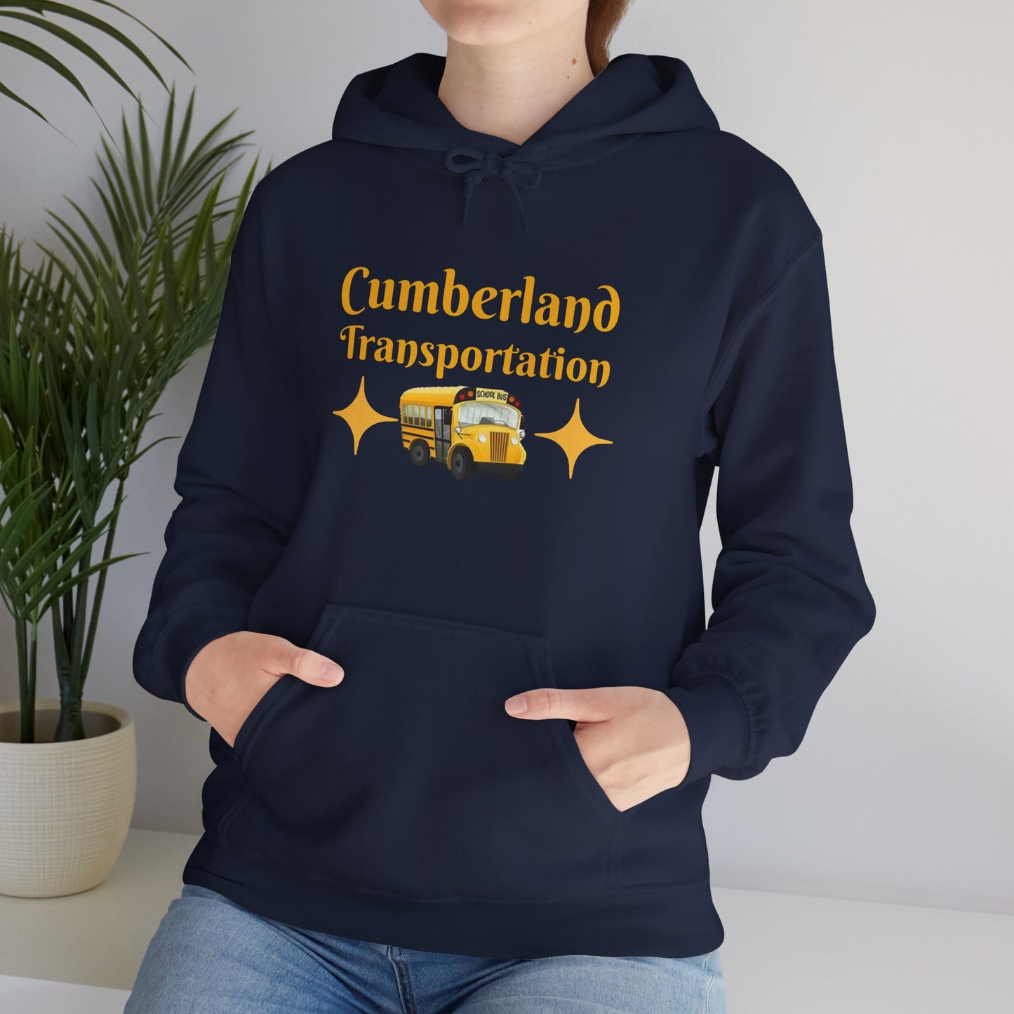 Cumberland Transportation School Bus Hoodie – Cute Vintage Yellow Bus Design