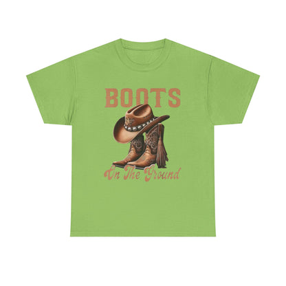 Cowboy Boots T-Shirt — "Boots On The Ground" Western Graphic Tee