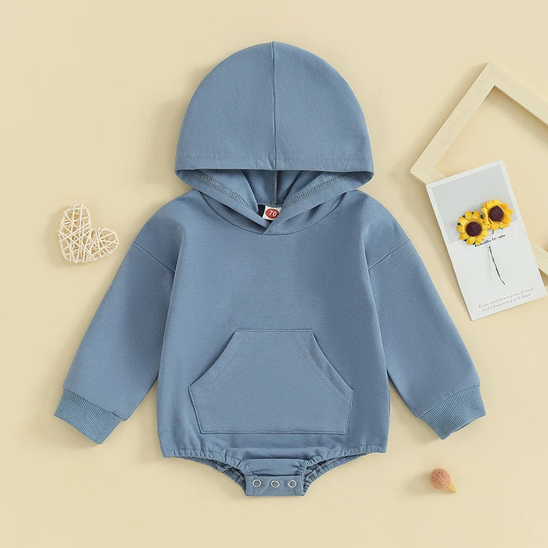 Baby spring and autumn triangle hooded one-piece suit, newborn one-piece suit, Ha Yi