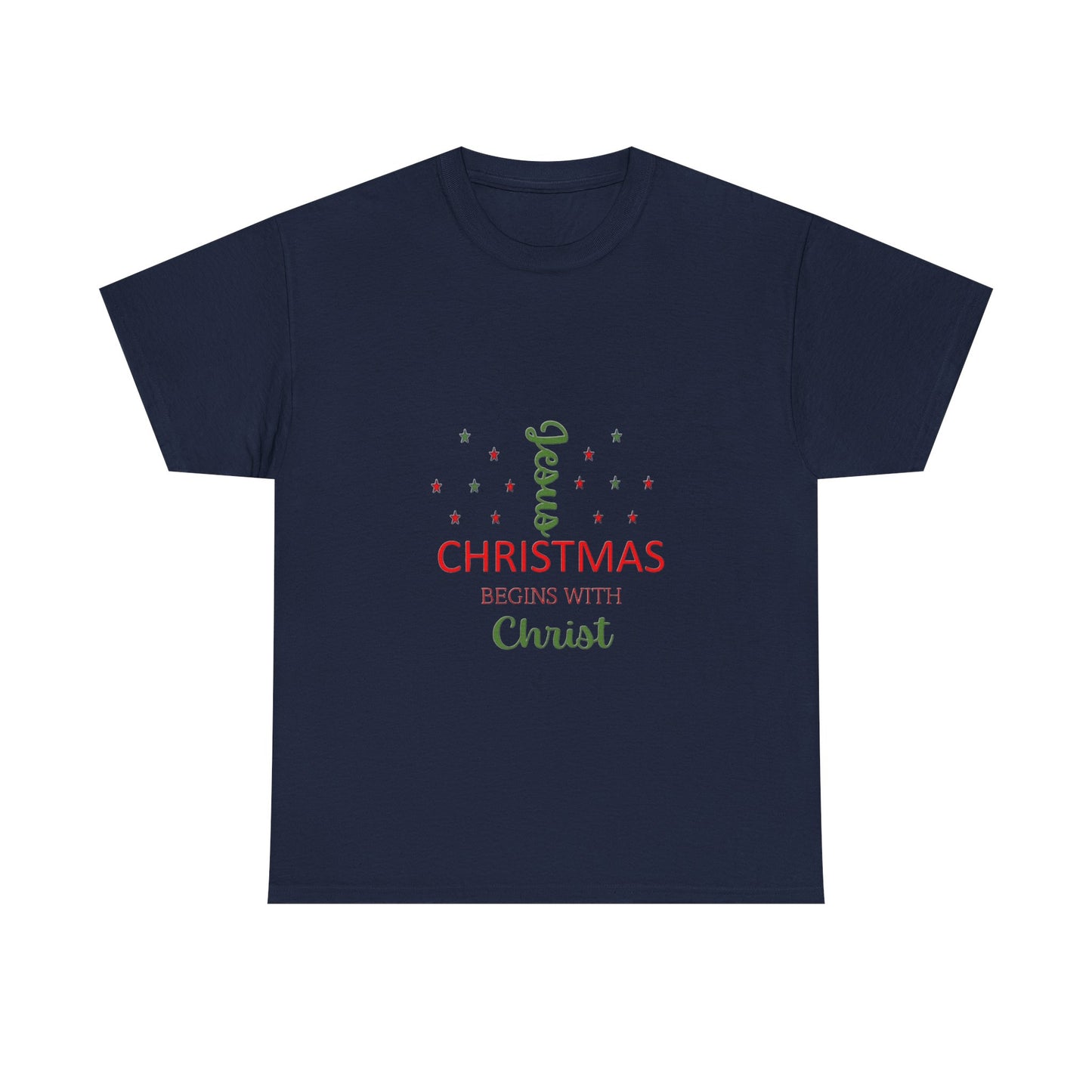 Christmas Begins With Christ Unisex Heavy Cotton Tee
