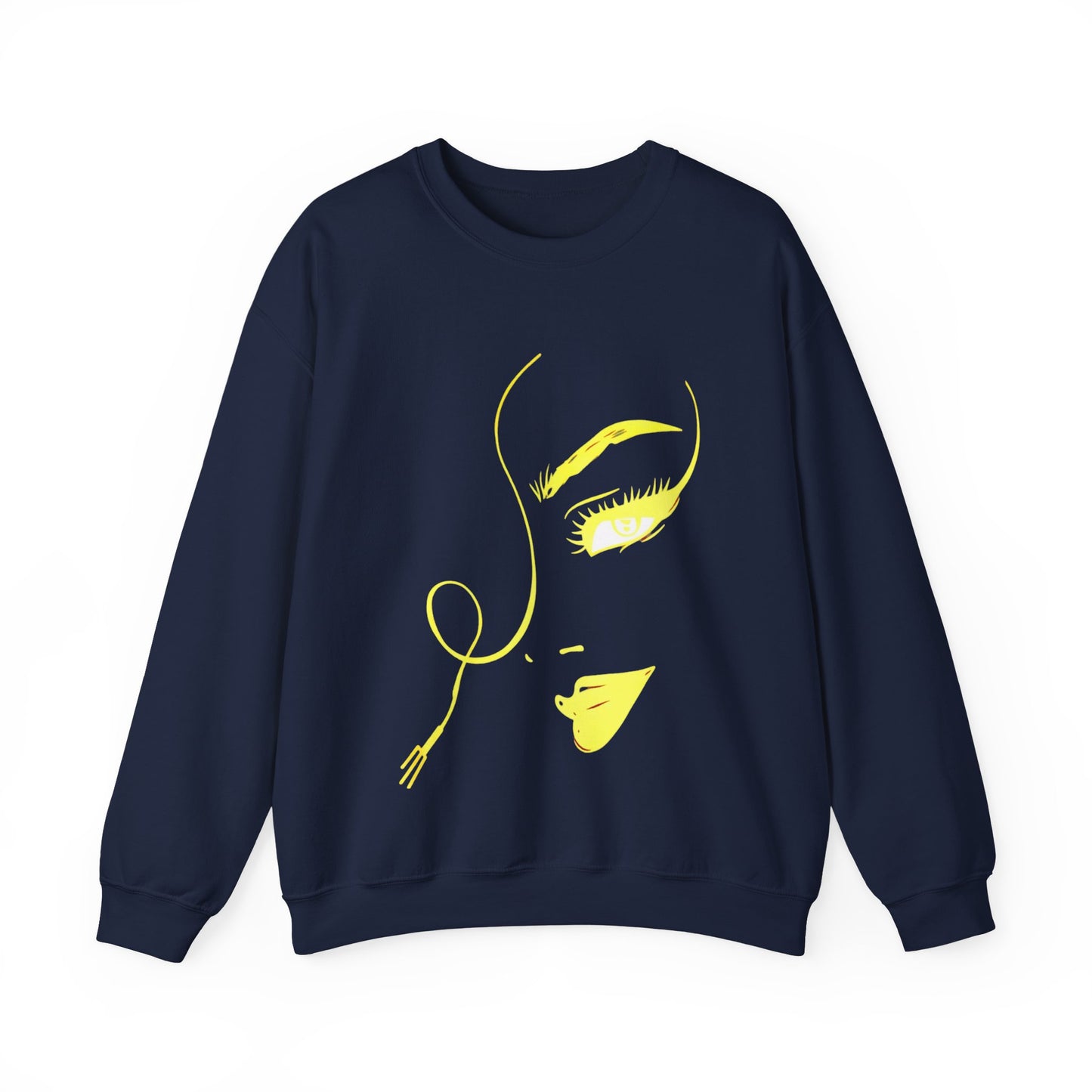Minimal Gold Face Line Art Sweatshirt