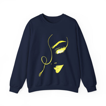 Minimal Gold Face Line Art Sweatshirt
