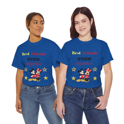 Best Friends Stick Together Tee — Cute Cartoon Graphic T-Shirt