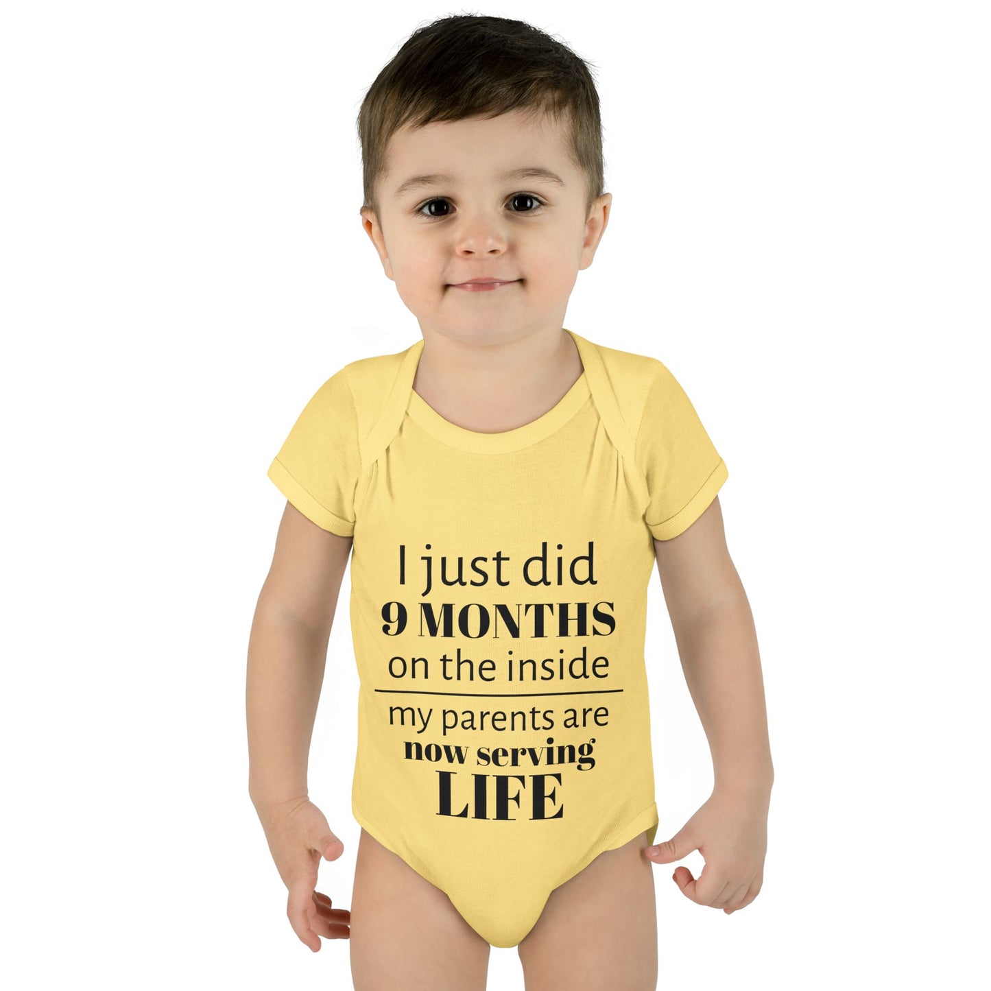Baby Bodysuit - "I Just Did 9 Months on the Inside" Funny Newborn Onesie