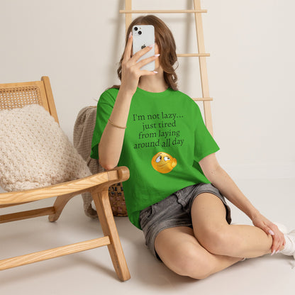 Funny "I'm Not Lazy" T-Shirt — Lazy Emoji Cotton Tee