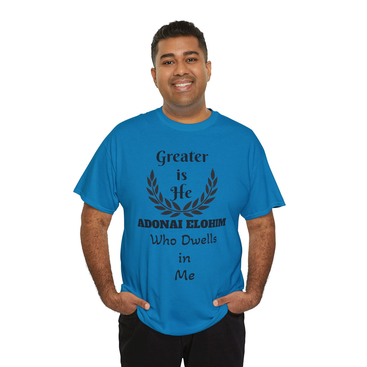 Greater Is He Who Dwells In Me T-Shirt — Christian Faith Inspirational Tee