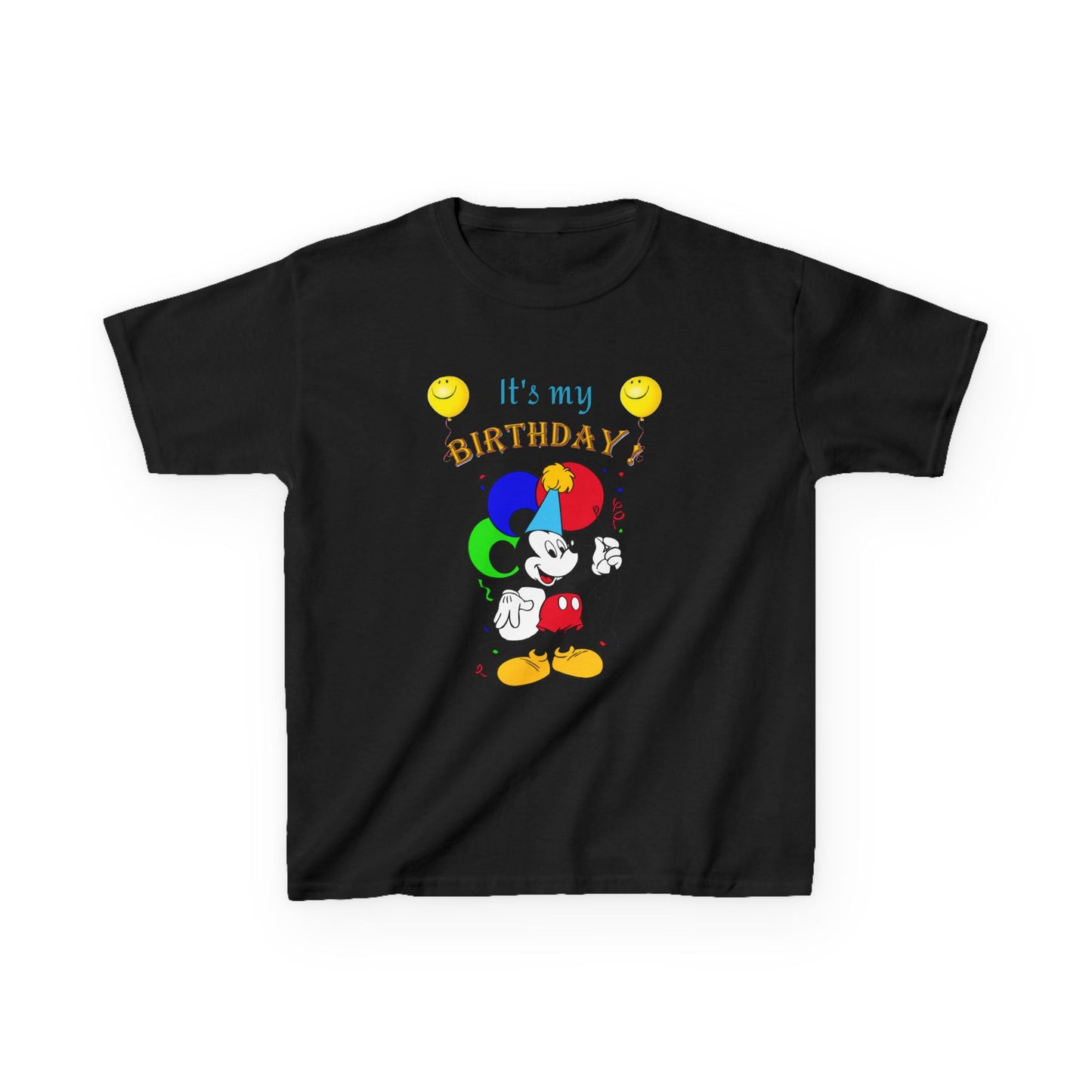 Kids Birthday Tee — "It's My Birthday!" Colorful Cartoon Celebration Shirt