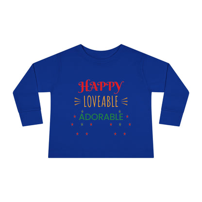 Happy Loveable Adorable Toddler Long Sleeve Tee