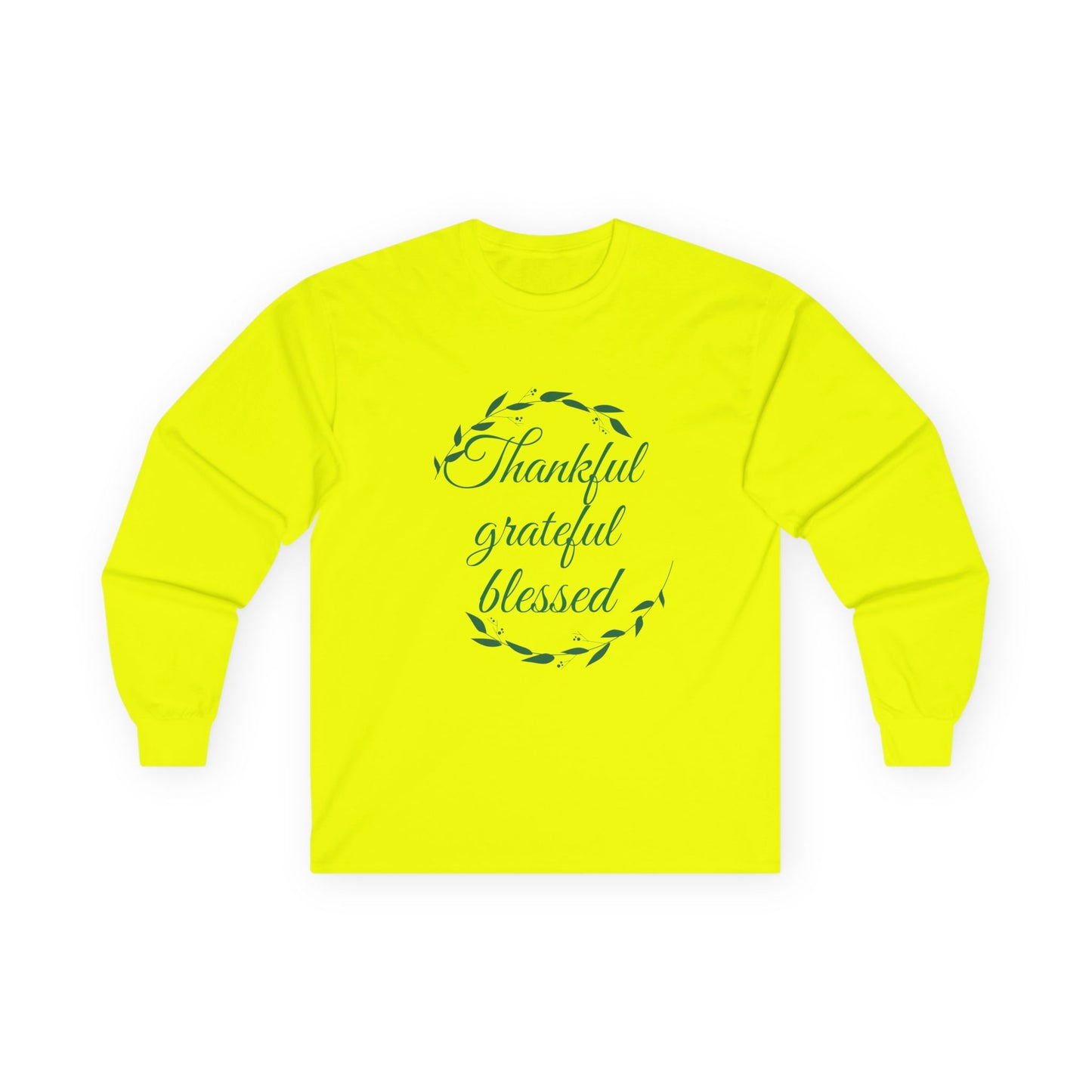 Thankful Grateful Blessed Long Sleeve Tee — Thanksgiving Fall Thankful Shirt