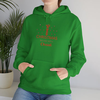 Christmas Begins With Christ Unisex Heavy Blend Hooded Sweatshirt