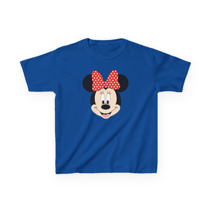 Kids Minnie Mouse Face T-Shirt — Cute Bow Graphic Tee for Toddlers & Little Kids