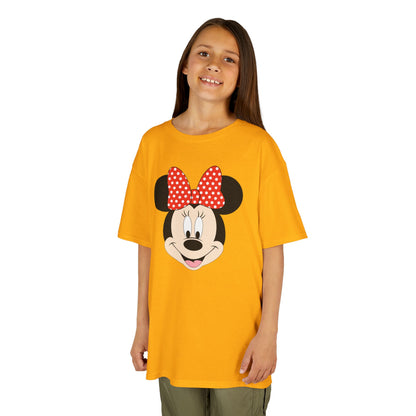 Kids Minnie Mouse Face T-Shirt — Cute Bow Graphic Tee for Toddlers & Little Kids