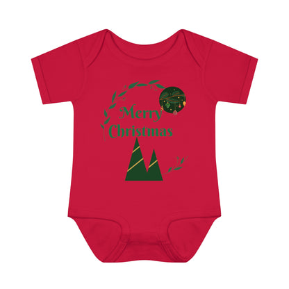 Merry Christmas Infant Baby Rib Bodysuit