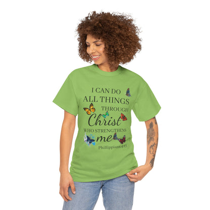 I Can Do All Things Through Christ T-Shirt — Philippians 4:13 Inspirational Christian Tee