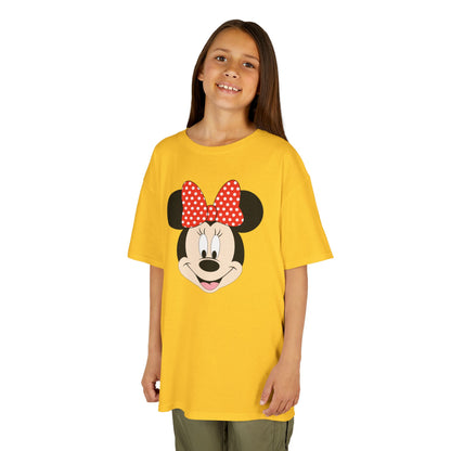 Kids Minnie Mouse Face T-Shirt — Cute Bow Graphic Tee for Toddlers & Little Kids