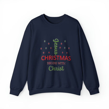 Christmas Begins With Christ Unisex Heavy Blend Hooded Sweatshirt
