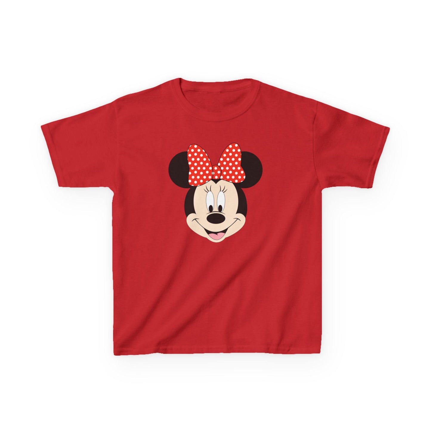Kids Minnie Mouse Face T-Shirt — Cute Bow Graphic Tee for Toddlers & Little Kids