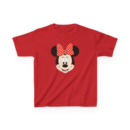 Kids Minnie Mouse Face T-Shirt — Cute Bow Graphic Tee for Toddlers & Little Kids