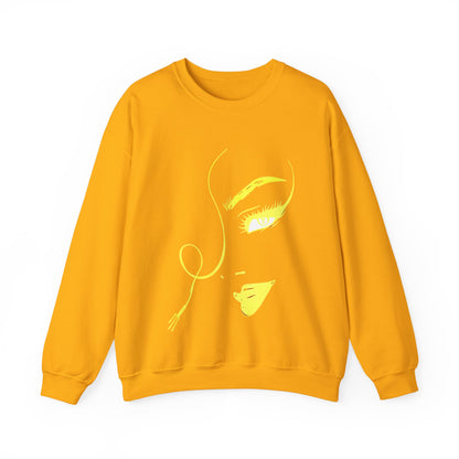 Minimal Gold Face Line Art Sweatshirt