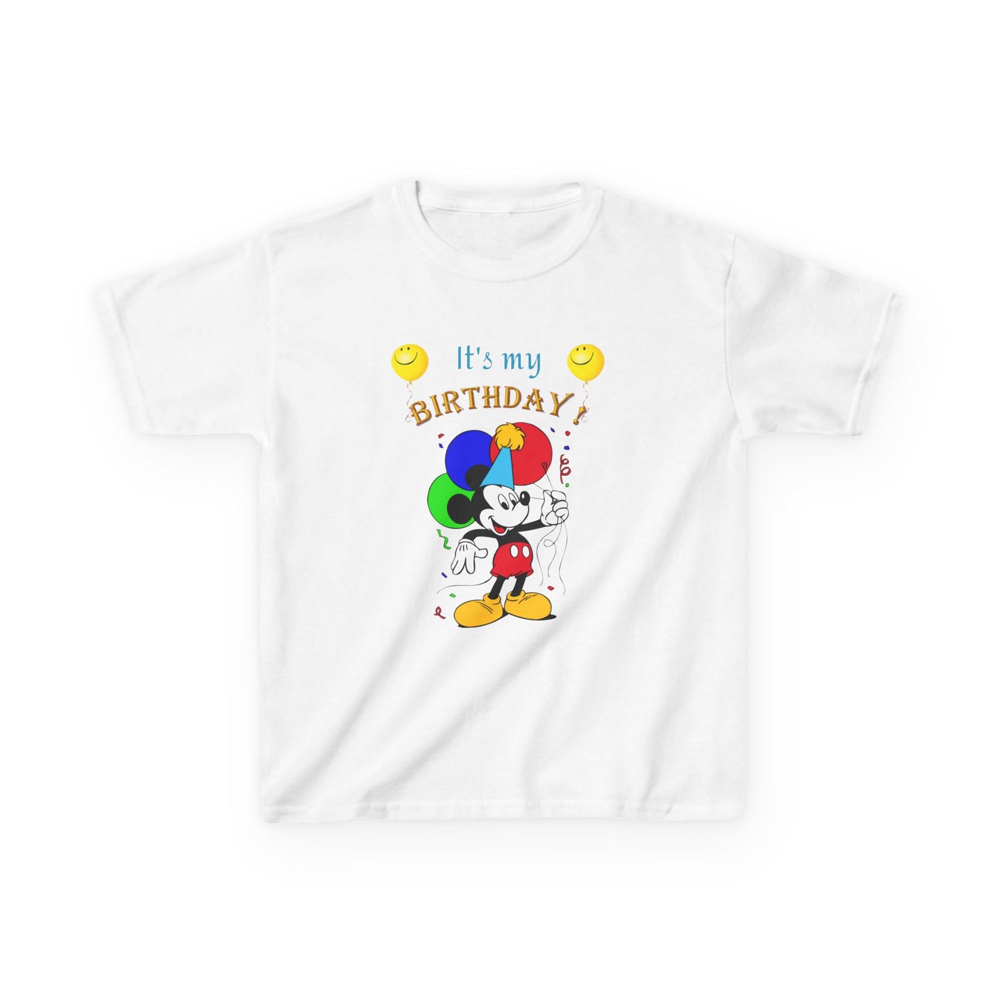 Kids Birthday Tee — "It's My Birthday!" Colorful Cartoon Celebration Shirt
