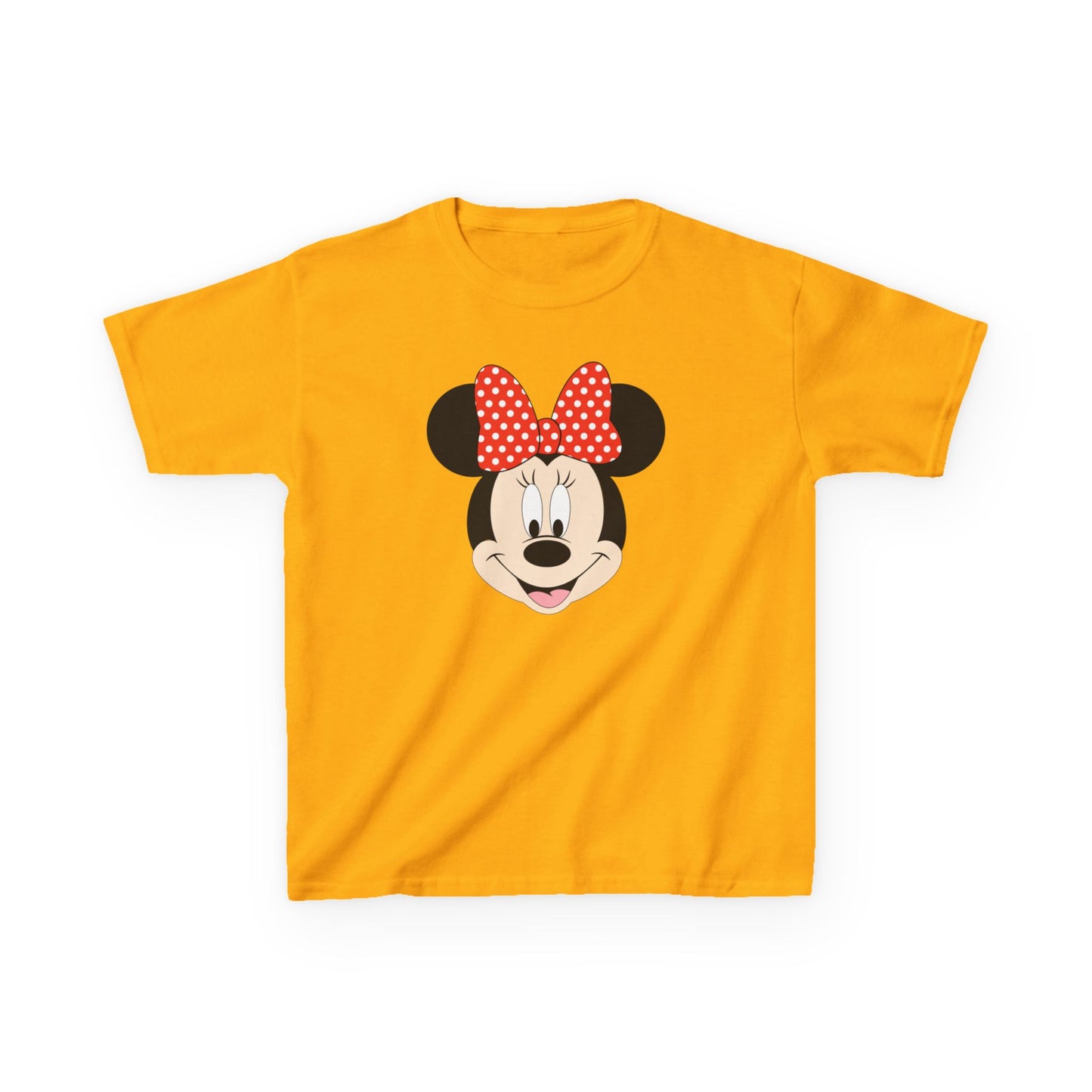 Kids Minnie Mouse Face T-Shirt — Cute Bow Graphic Tee for Toddlers & Little Kids