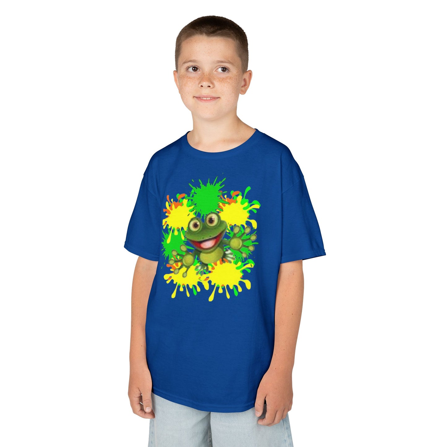Kids Tee — Happy Green Monster Splash Graphic