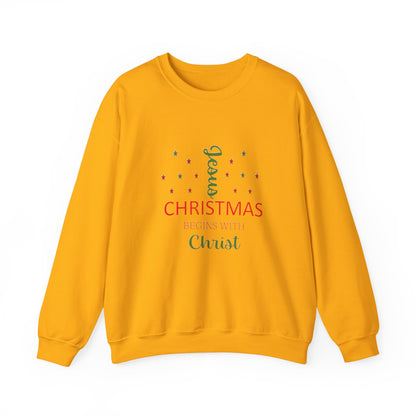 Christmas Begins With Christ Unisex Heavy Blend Hooded Sweatshirt