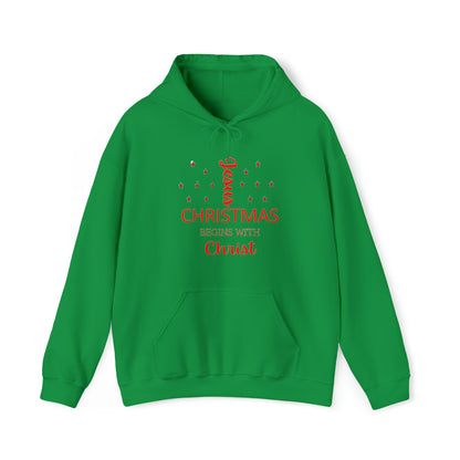 Christmas Begins With Christ Unisex Heavy Blend Hooded Sweatshirt