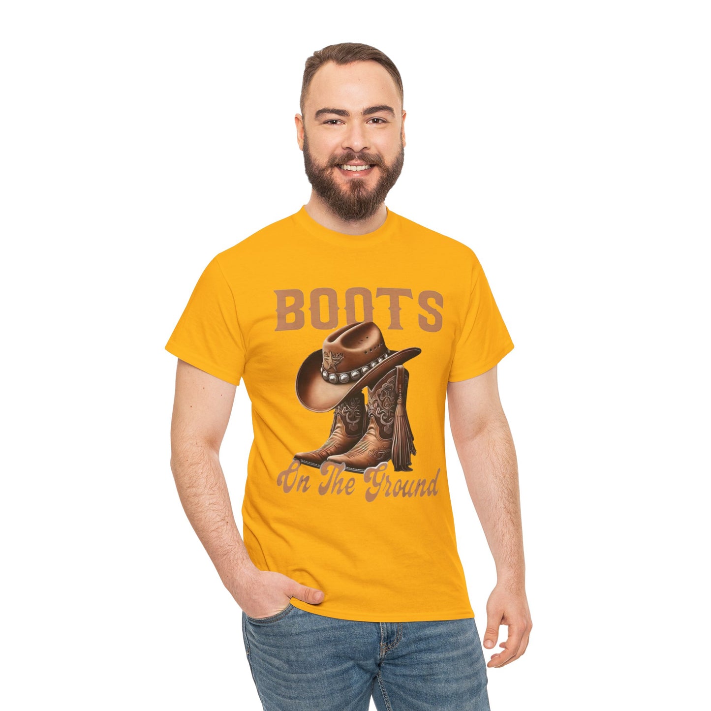Cowboy Boots T-Shirt — "Boots On The Ground" Western Graphic Tee