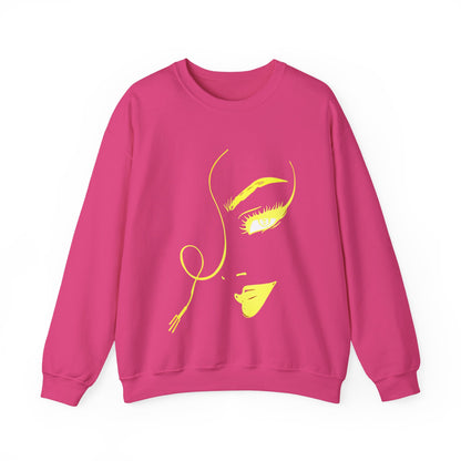 Minimal Gold Face Line Art Sweatshirt