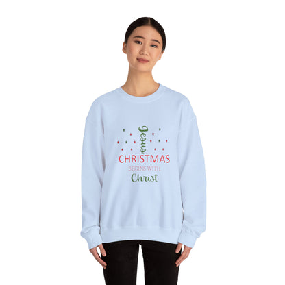 Christmas Begins With Christ Unisex Heavy Blend Hooded Sweatshirt