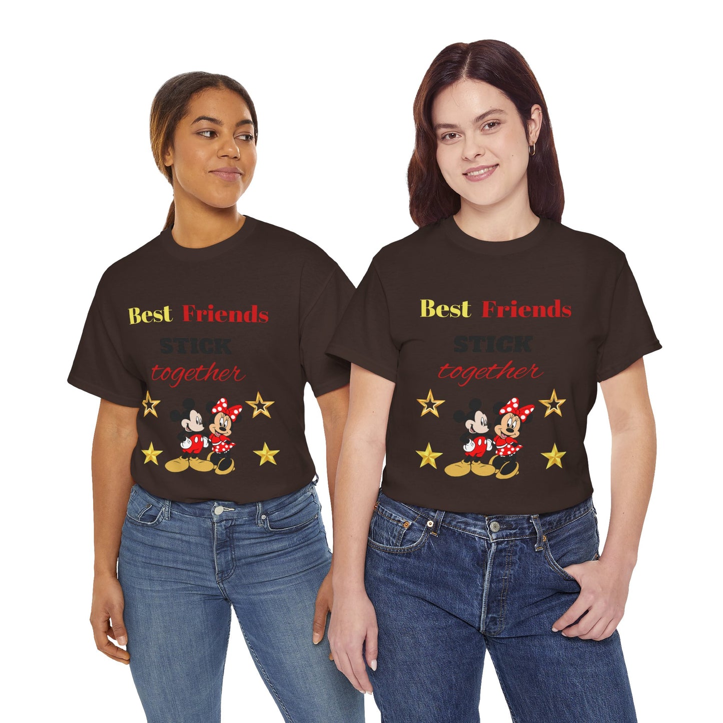 Best Friends Stick Together Tee — Cute Cartoon Graphic T-Shirt