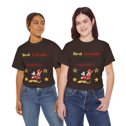 Best Friends Stick Together Tee — Cute Cartoon Graphic T-Shirt