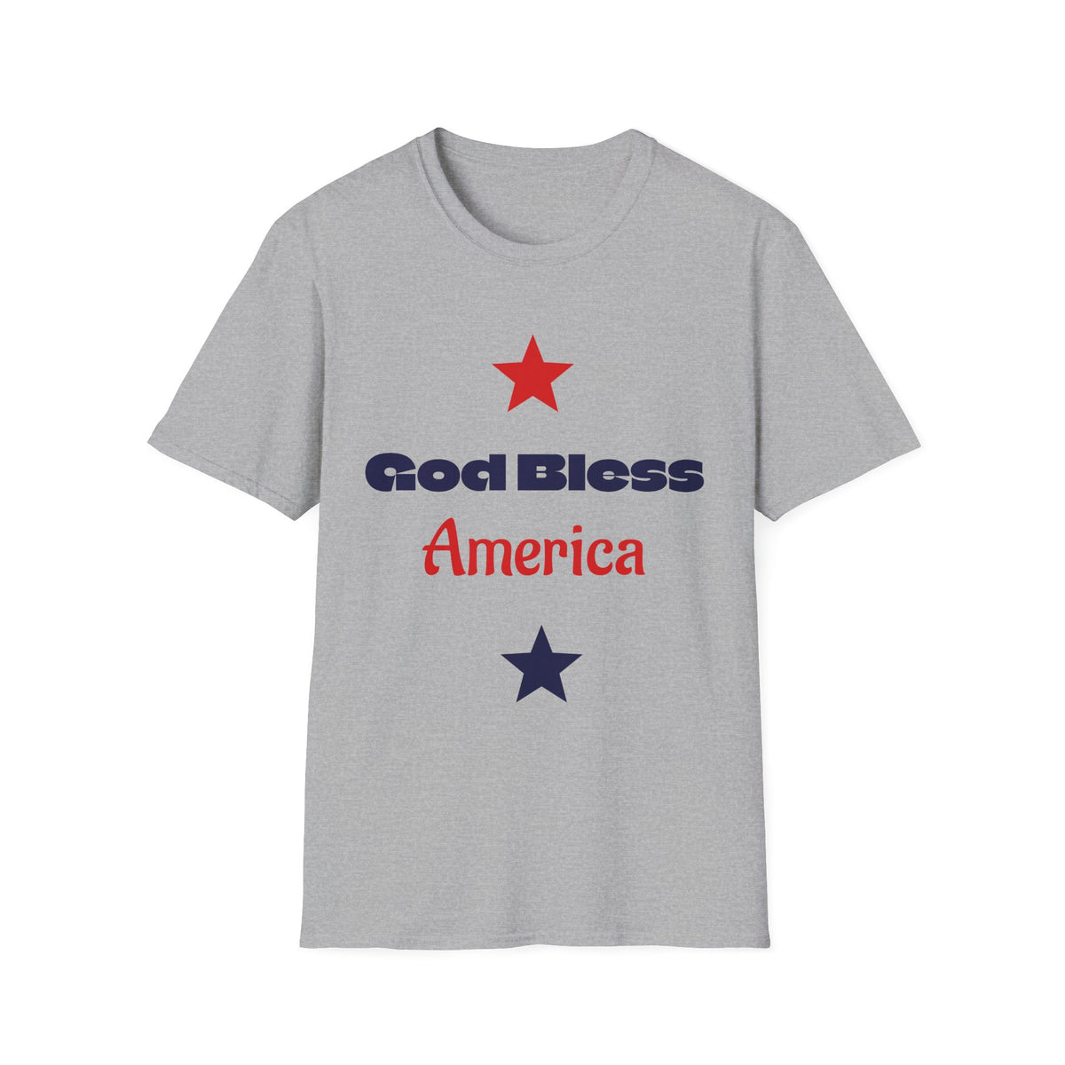 T-Shirt — "God Bless America" Patriotic Stars Tee