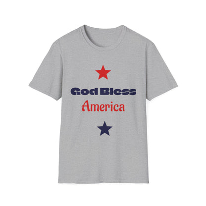 T-Shirt — "God Bless America" Patriotic Stars Tee