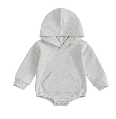 Baby spring and autumn triangle hooded one-piece suit, newborn one-piece suit, Ha Yi