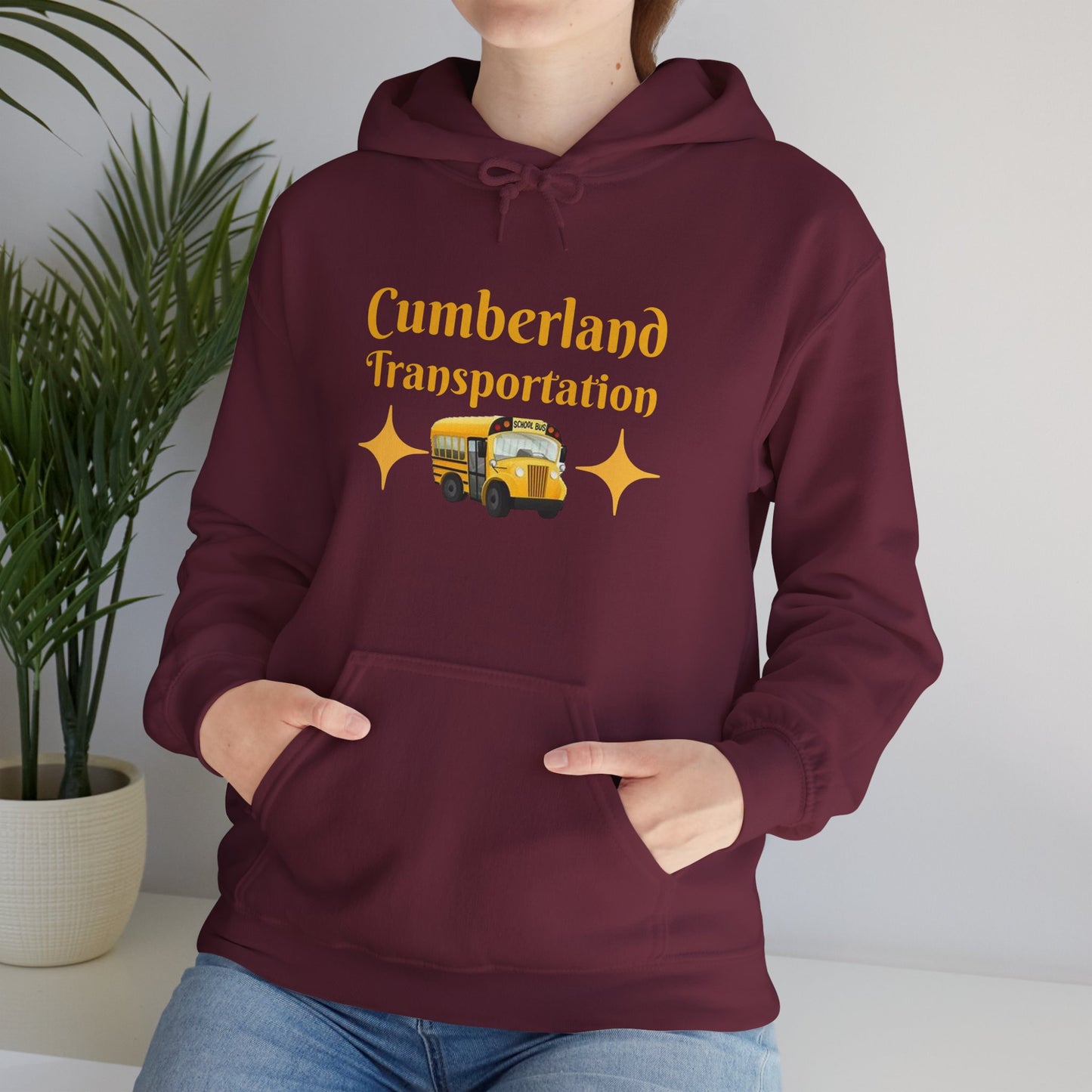 Cumberland Transportation School Bus Hoodie – Cute Vintage Yellow Bus Design