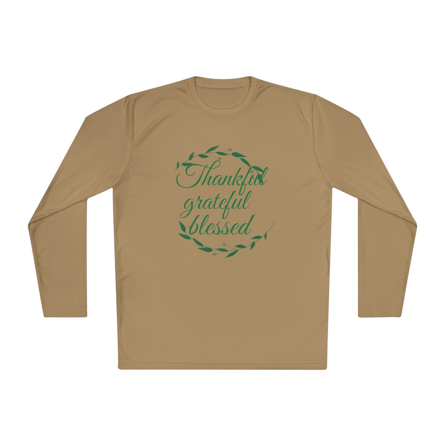 Long Sleeve Tee — "Thankful, Grateful, Blessed" Autumn Wreath Design