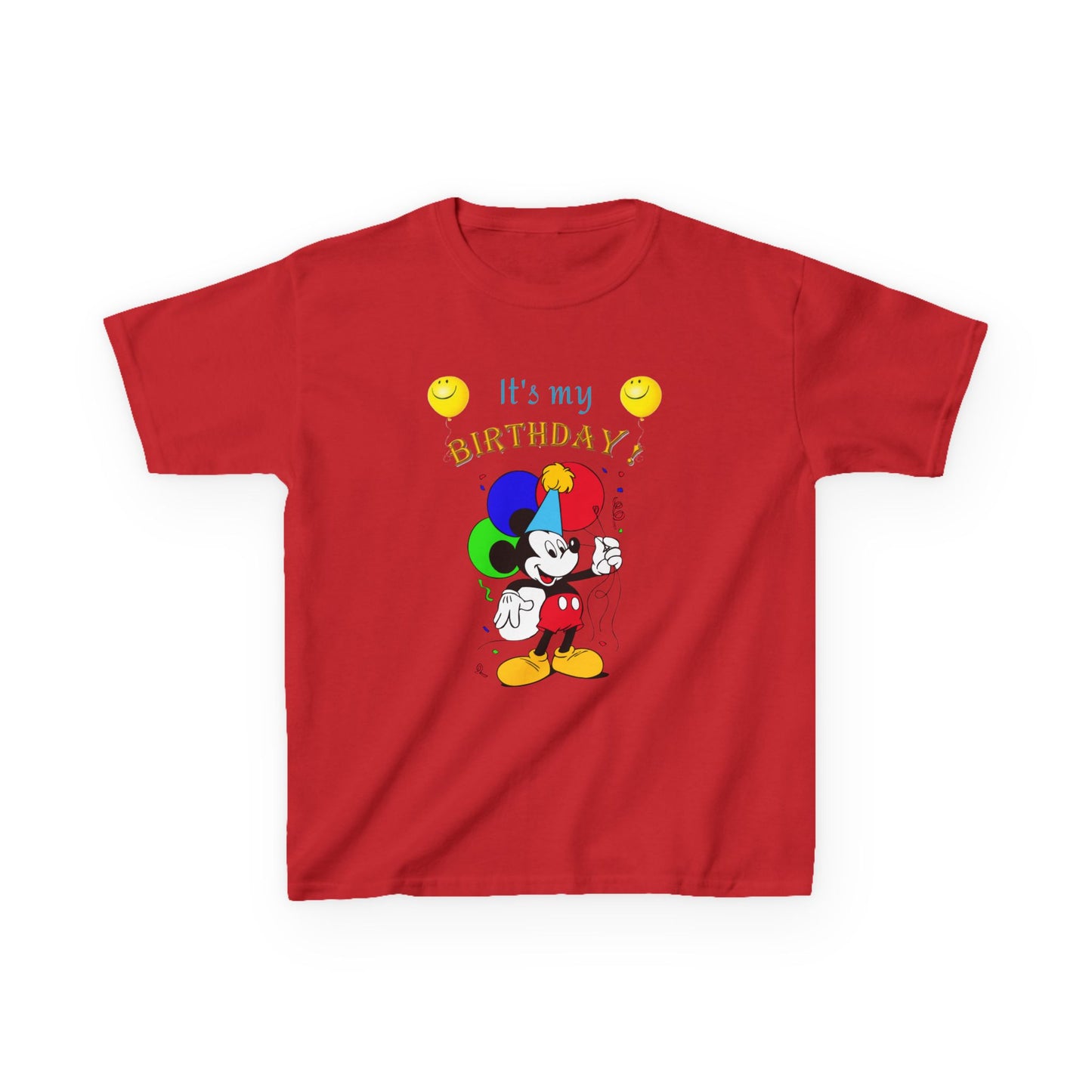 Kids Birthday Tee — "It's My Birthday!" Colorful Cartoon Celebration Shirt